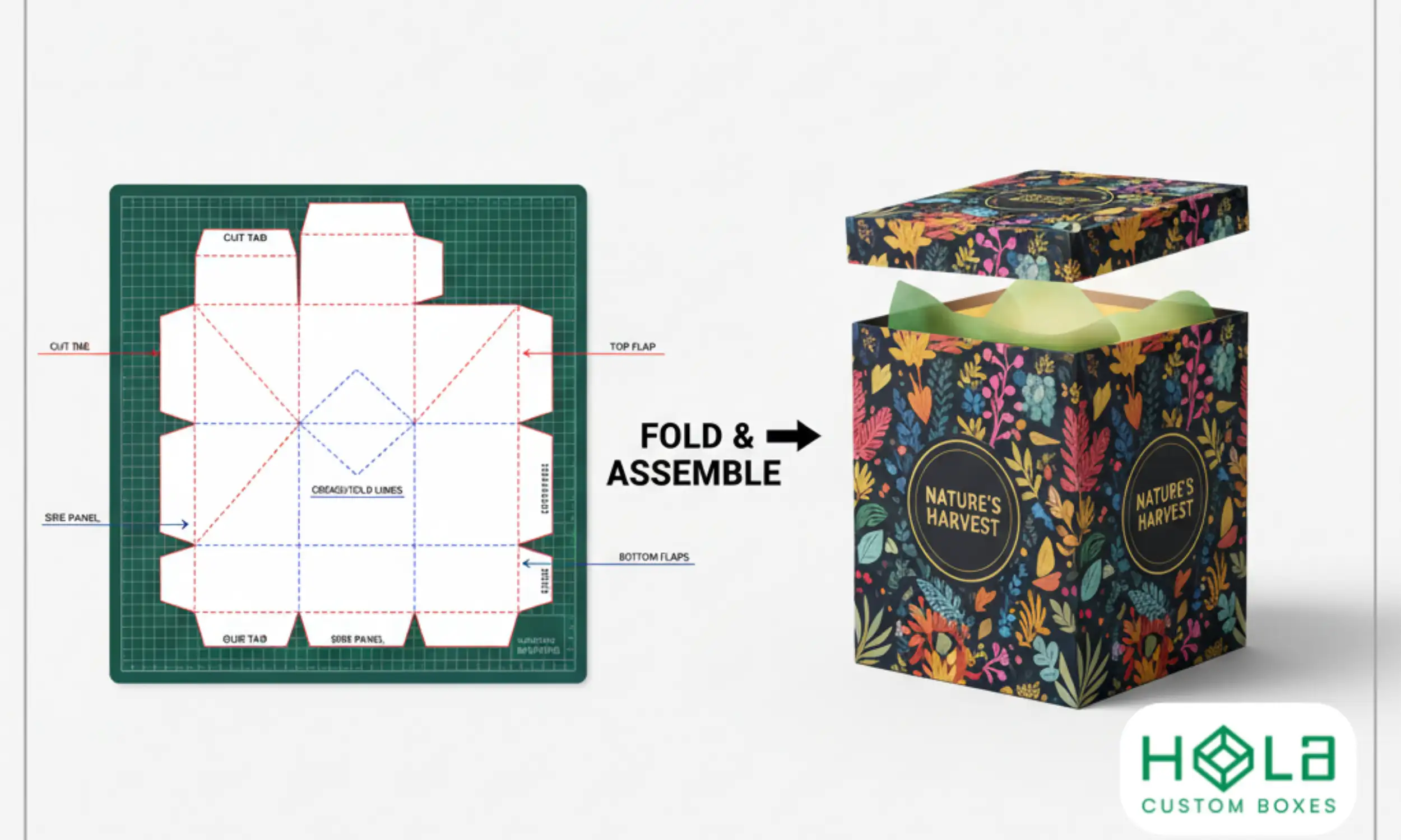 die-lines in packaging